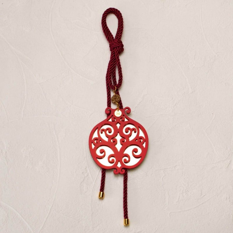 Handmade 2026 Hanging Lucky Charm with Plexiglass Pomegranate Handmade 2026 Hanging Lucky Charm with Plexiglass Pomegranate
