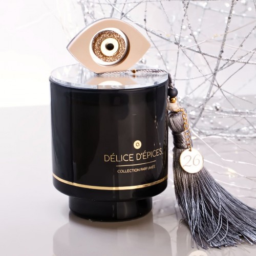 Scented 2026 Lucky Candle – Plexiglass Lid and Evil Eye Scented 2026 lucky candle with cover lid and plexiglass Evil Eye