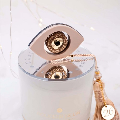 Scented 2026 Lucky Candle – Plexiglass Lid and Evil Eye Scented 2026 lucky candle with cover lid and plexiglass Evil Eye