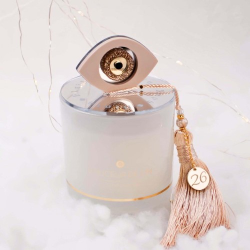 Scented 2026 Lucky Candle – Plexiglass Lid and Evil Eye Scented 2026 lucky candle with cover lid and plexiglass Evil Eye