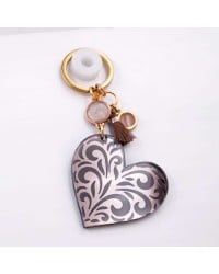 Women’s Keychain – Heart of Bronze Mirror Handmade women’s keychain with plexiglass Heart of Bronze Mirror