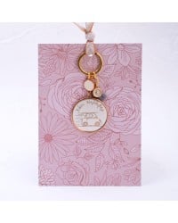 Women’s Keychain “Happy Driver” – Handmade with Enamel Handmade women’s keychain with "Happy Driver" engraving and gold-plated details