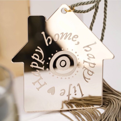 2026 Silver Hanging Lucky Charm - House in a Gift Box Handmade hanging lucky charm 2026 with silver plexiglass House