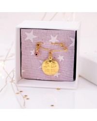 Handmade Baby girl Pin Talisman– 925° Sterling Silver with Byzantine Coin Handmade Baby girl Pin Talisman– 925° Sterling Silver with Byzantine Coin