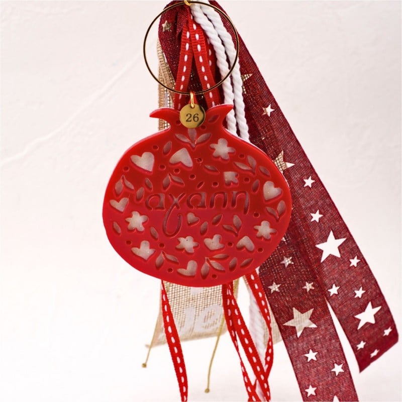 Χειροποίητο Κρεμαστό Γούρι 2026 Ρόδι από πλέξιγκλας 