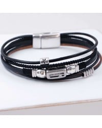 Men's Lucky Bracelet with Vintage ‘26 Metallic Element Leather men's Lucky '26 bracelet with metallic silver-plated parts