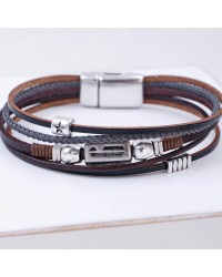 Men's Lucky Bracelet with Vintage ‘26 Metallic Element Leather men's Lucky '26 bracelet with metallic silver-plated parts