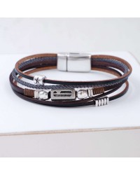 Men's Lucky Bracelet with Vintage ‘26 Metallic Element Leather men's Lucky '26 bracelet with metallic silver-plated parts