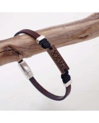 Men's 2026 Lucky Bracelet with Latin Characters XXVI Leather Men's 2026 Lucky Bracelet with Latin Characters XXVI