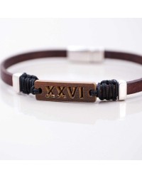 Men's 2026 Lucky Bracelet with Latin Characters XXVI Leather Men's 2026 Lucky Bracelet with Latin Characters XXVI