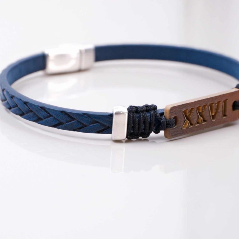 Men's 2026 Lucky Bracelet with Latin Characters XXVI Leather Men's 2026 Lucky Bracelet with Latin Characters XXVI