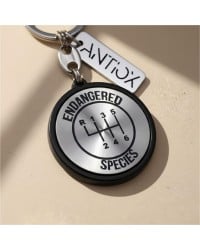 Men’s Keychain with Gear Lever Handmade men’s Gear Lever keychain of acrylic with metal stainless steel texture