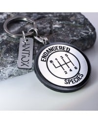 Men’s Keychain with Gear Lever Handmade men’s Gear Lever keychain of acrylic with metal stainless steel texture