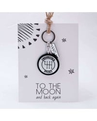 Men’s Keychain with Gear Lever Handmade men’s Gear Lever keychain of acrylic with metal stainless steel texture