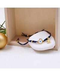 Gold-plated Macrame Lucky 2026 Bracelet - Pomegranate Handmade macrame 2026 lucky bracelet with gold plating and enamel