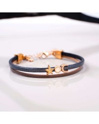 Lucky 2026 Bracelet with Rose Gold Star Leather 2026 lucky bracelet with metal star in rose gold-plating