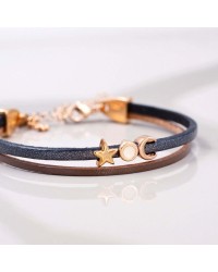 Lucky 2026 Bracelet with Rose Gold Star Leather 2026 lucky bracelet with metal star in rose gold-plating