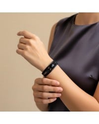Δερμάτινο Βραχιόλι με Κρύσταλλο Swarovski Δερμάτινο βραχιόλι σε ροζ χρυσή επιμετάλλωση με κρύσταλλο Swarovski