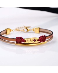 Lucky 2026 Women's Bracelet - Glittered Enamel Leather 2026 lucky bracelet with metal parts in gold-plating and enamel