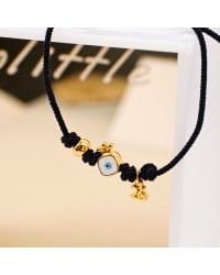 Gold-plated Macrame Lucky 2026 Bracelet - Evil Eye Handmade macrame 2026 lucky bracelet with gold plating and enamel