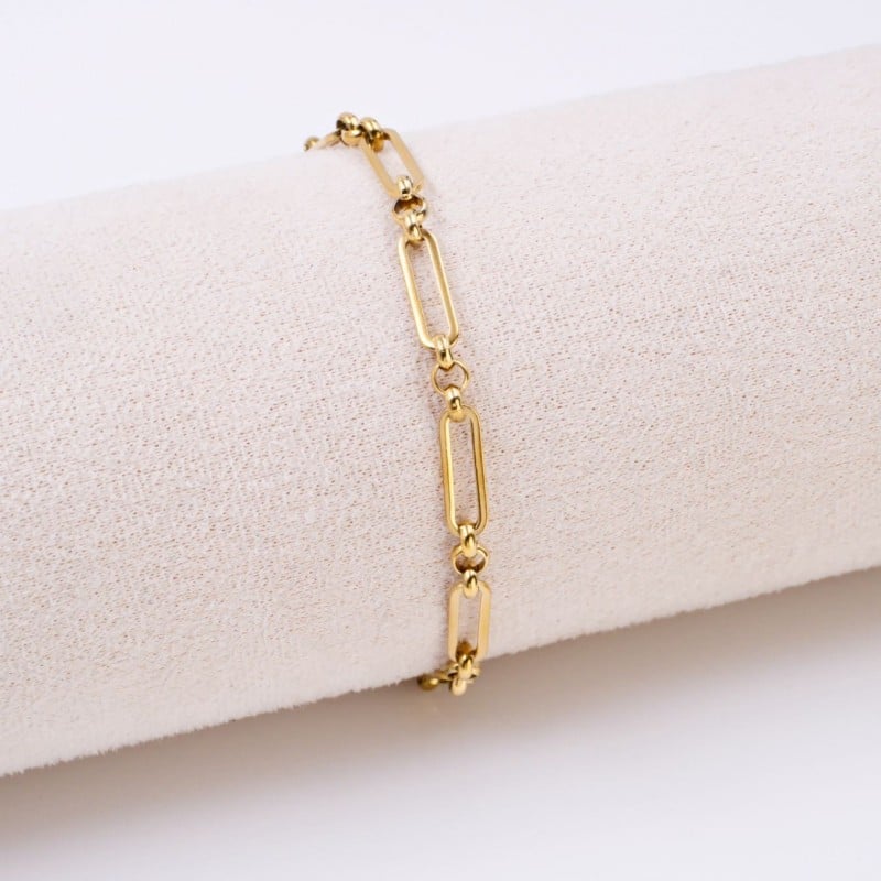 Stainless Steel Jewelry: Βραχιόλι Αλυσίδα Βραχιόλι Αλυσίδα από ανοξείδωτο ατσάλι με επιμετάλλωση 24Κ χρυσού