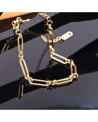Stainless Steel Jewelry: Βραχιόλι Αλυσίδα Βραχιόλι Αλυσίδα από ανοξείδωτο ατσάλι με επιμετάλλωση 24Κ χρυσού