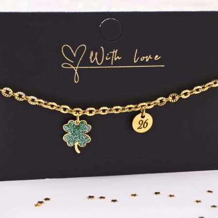 Stainless Steel Jewelry: Βραχιόλι - Γούρι Clover 2026 Stainless Steel Jewelry: Βραχιόλι - Γούρι Clover 2026