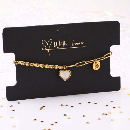 Stainless Steel Jewelry: Βραχιόλι - Γούρι Καρδιά Φίλντισι Stainless Steel Jewelry: Βραχιόλι - Γούρι Καρδιά Φίλντισι