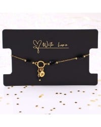 Stainless Steel Jewelry: Βραχιόλι - Γούρι με Κρύσταλλα Βραχιόλι Γούρι 2026 από ανοξείδωτο ατσάλι με επιμετάλλωση 24Κ χρυσού