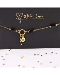 Stainless Steel Jewelry: Βραχιόλι - Γούρι με Κρύσταλλα Βραχιόλι Γούρι 2026 από ανοξείδωτο ατσάλι με επιμετάλλωση 24Κ χρυσού