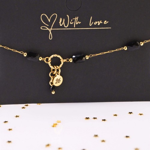 Stainless Steel Jewelry: Βραχιόλι - Γούρι με Κρύσταλλα  Βραχιόλι Γούρι 2026 από ανοξείδωτο ατσάλι με επιμετάλλωση 24Κ χρυσού