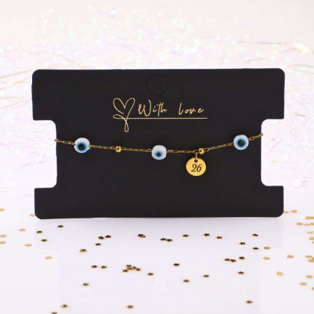 Stainless Steel Jewelry: Βραχιόλι - Γούρι Evil Eyes 2026 Stainless Steel Jewelry: Βραχιόλι - Γούρι Evil Eyes 2026