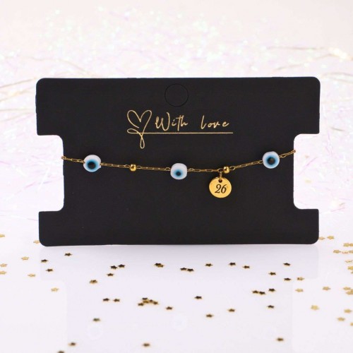 Stainless Steel Jewelry: Βραχιόλι - Γούρι 2026 Βραχιόλι Γούρι 2026 από ανοξείδωτο ατσάλι με επιμετάλλωση 24Κ χρυσού