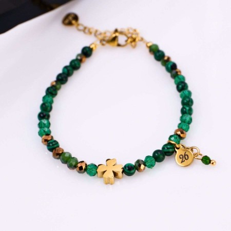 Stainless Steel Jewelry: Βραχιόλι - Γούρι Μαλαχίτης  Stainless Steel Jewelry: Βραχιόλι - Γούρι Μαλαχίτης