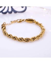 Stainless Steel Jewelry: Βραχιόλι Αλυσίδα Βραχιόλι Αλυσίδα από ανοξείδωτο ατσάλι με επιμετάλλωση 24Κ χρυσού
