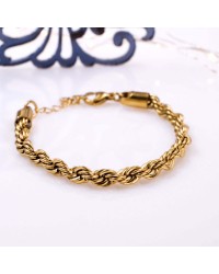 Stainless Steel Jewelry: Βραχιόλι Αλυσίδα Βραχιόλι Αλυσίδα από ανοξείδωτο ατσάλι με επιμετάλλωση 24Κ χρυσού