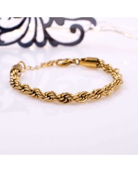 Stainless Steel Jewelry: Βραχιόλι Αλυσίδα Βραχιόλι Αλυσίδα από ανοξείδωτο ατσάλι με επιμετάλλωση 24Κ χρυσού