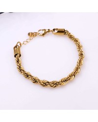 Stainless Steel Jewelry: Βραχιόλι Αλυσίδα Βραχιόλι Αλυσίδα από ανοξείδωτο ατσάλι με επιμετάλλωση 24Κ χρυσού