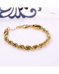 Stainless Steel Jewelry: Βραχιόλι Αλυσίδα Βραχιόλι Αλυσίδα από ανοξείδωτο ατσάλι με επιμετάλλωση 24Κ χρυσού