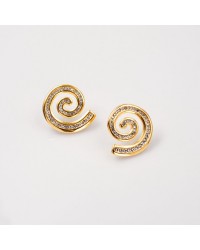 Gold-Plated Earrings - Stainless Steel & Zircon Earrings made of stainless steel in gold plating