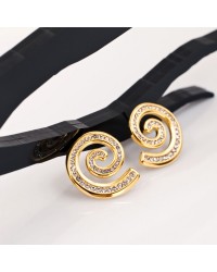 Gold-Plated Earrings - Stainless Steel & Zircon Earrings made of stainless steel in gold plating
