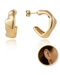 Gold-Plated Earrings - Stainless Steel Earrings made of stainless steel in gold plating