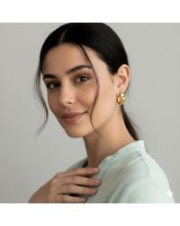 Gold-Plated Earrings - Stainless Steel Earrings made of stainless steel in gold plating