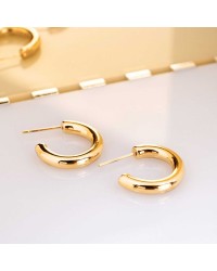 Gold-Plated Hoop Earrings - Stainless Steel Hoop earrings made of stainless steel in gold plating