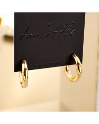 Gold-Plated Hoop Earrings - Stainless Steel Hoop earrings made of stainless steel in gold plating