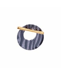 Stud Earrings with Golden Bar - Animal Print Gold-Plated stud Earrings with Animal Print plexiglass