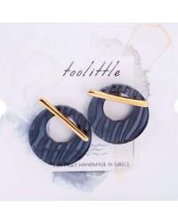 Stud Earrings with Golden Bar - Animal Print Gold-Plated stud Earrings with Animal Print plexiglass