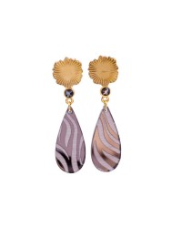 Gold-Plated Earrings - Stainless Steel and Animal Print Gold-Plated Earrings made of stainless steel in gold plating with Animal Print plexiglass