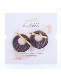 Stud Earrings with Golden Bar - Animal Print Gold-Plated stud Earrings with Animal Print plexiglass