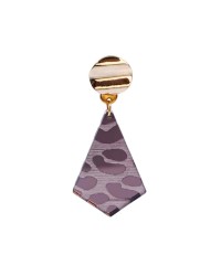 Gold-Plated Dangle Earrings - Plexiglass with Animal Print Gold-Plated Earrings with gold plating and Animal Print plexiglass